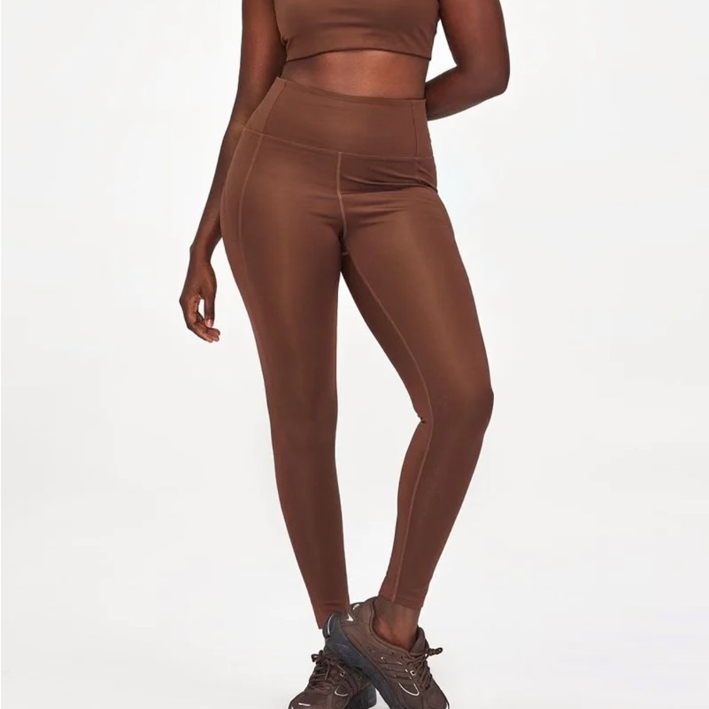 Like New Girlfriend Collective Brown Earth Compressive High-Rise Legging